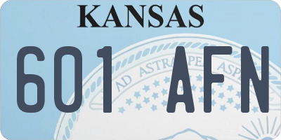 KS license plate 601AFN