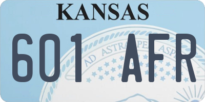 KS license plate 601AFR