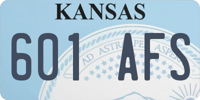 KS license plate 601AFS