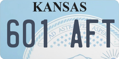 KS license plate 601AFT