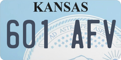 KS license plate 601AFV