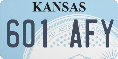 KS license plate 601AFY