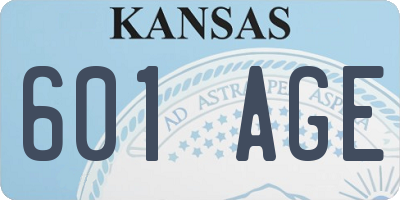 KS license plate 601AGE