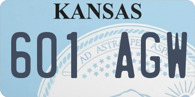 KS license plate 601AGW