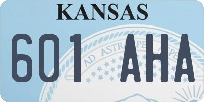 KS license plate 601AHA