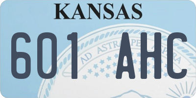 KS license plate 601AHC
