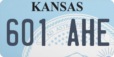 KS license plate 601AHE