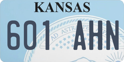 KS license plate 601AHN