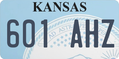 KS license plate 601AHZ