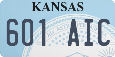 KS license plate 601AIC