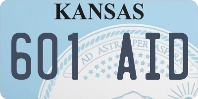 KS license plate 601AID