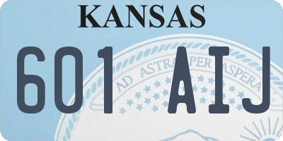 KS license plate 601AIJ