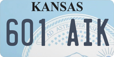 KS license plate 601AIK