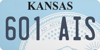 KS license plate 601AIS