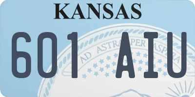 KS license plate 601AIU