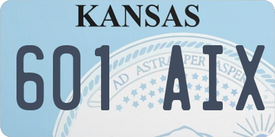 KS license plate 601AIX