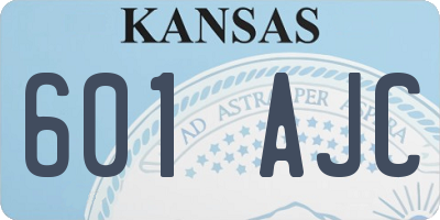 KS license plate 601AJC