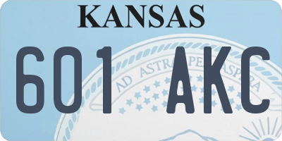 KS license plate 601AKC