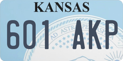 KS license plate 601AKP