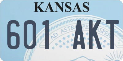 KS license plate 601AKT