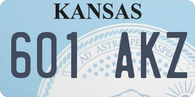 KS license plate 601AKZ