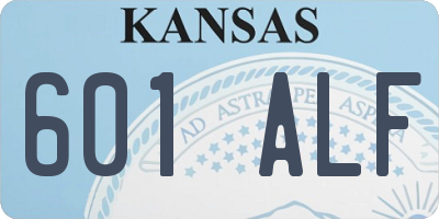 KS license plate 601ALF