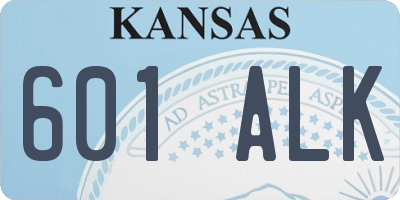 KS license plate 601ALK