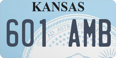 KS license plate 601AMB