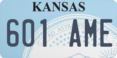 KS license plate 601AME