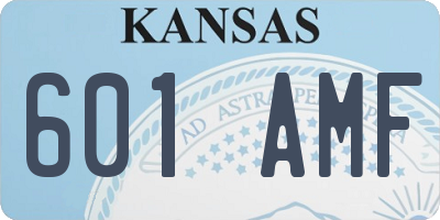 KS license plate 601AMF