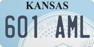 KS license plate 601AML
