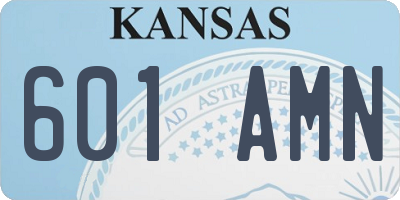 KS license plate 601AMN