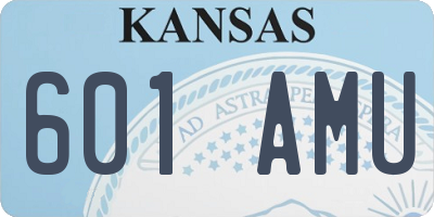 KS license plate 601AMU