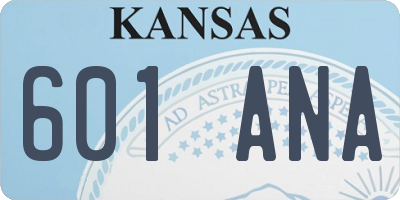 KS license plate 601ANA
