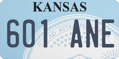 KS license plate 601ANE