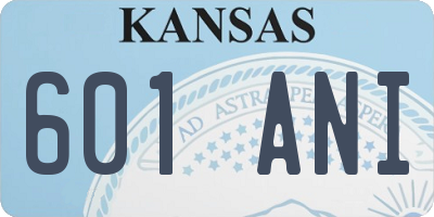 KS license plate 601ANI