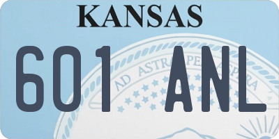 KS license plate 601ANL