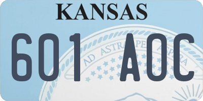 KS license plate 601AOC