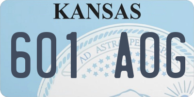 KS license plate 601AOG