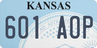 KS license plate 601AOP