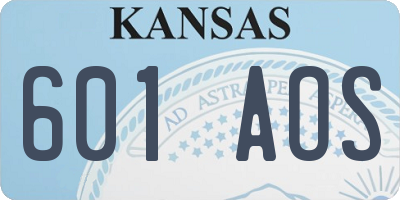 KS license plate 601AOS