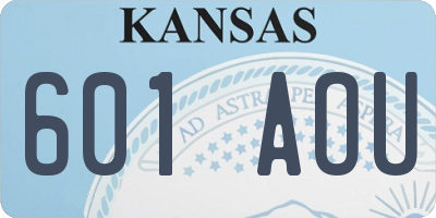KS license plate 601AOU