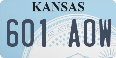 KS license plate 601AOW