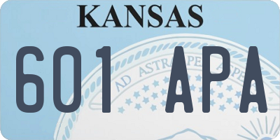 KS license plate 601APA