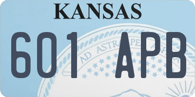 KS license plate 601APB