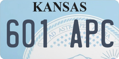 KS license plate 601APC