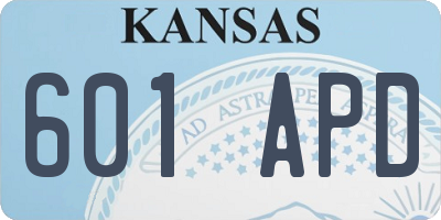 KS license plate 601APD