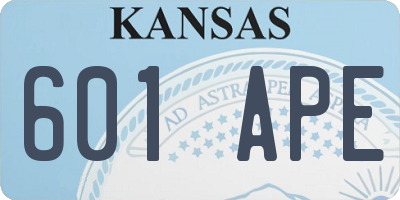 KS license plate 601APE