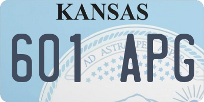 KS license plate 601APG