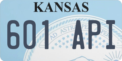 KS license plate 601API